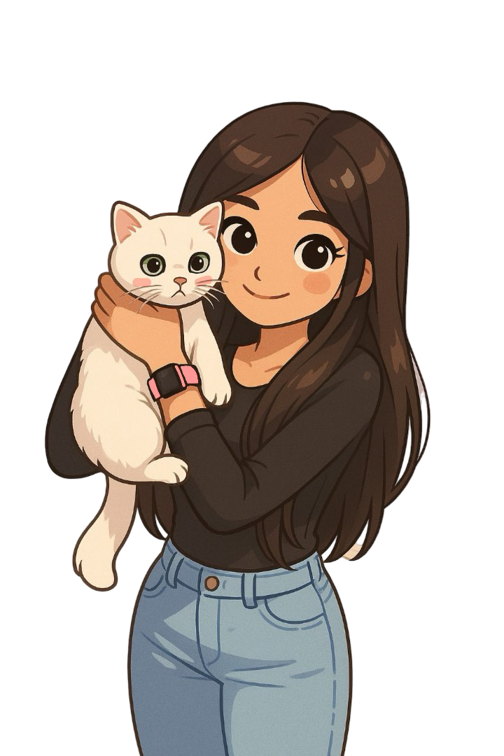 Shehrina with cat